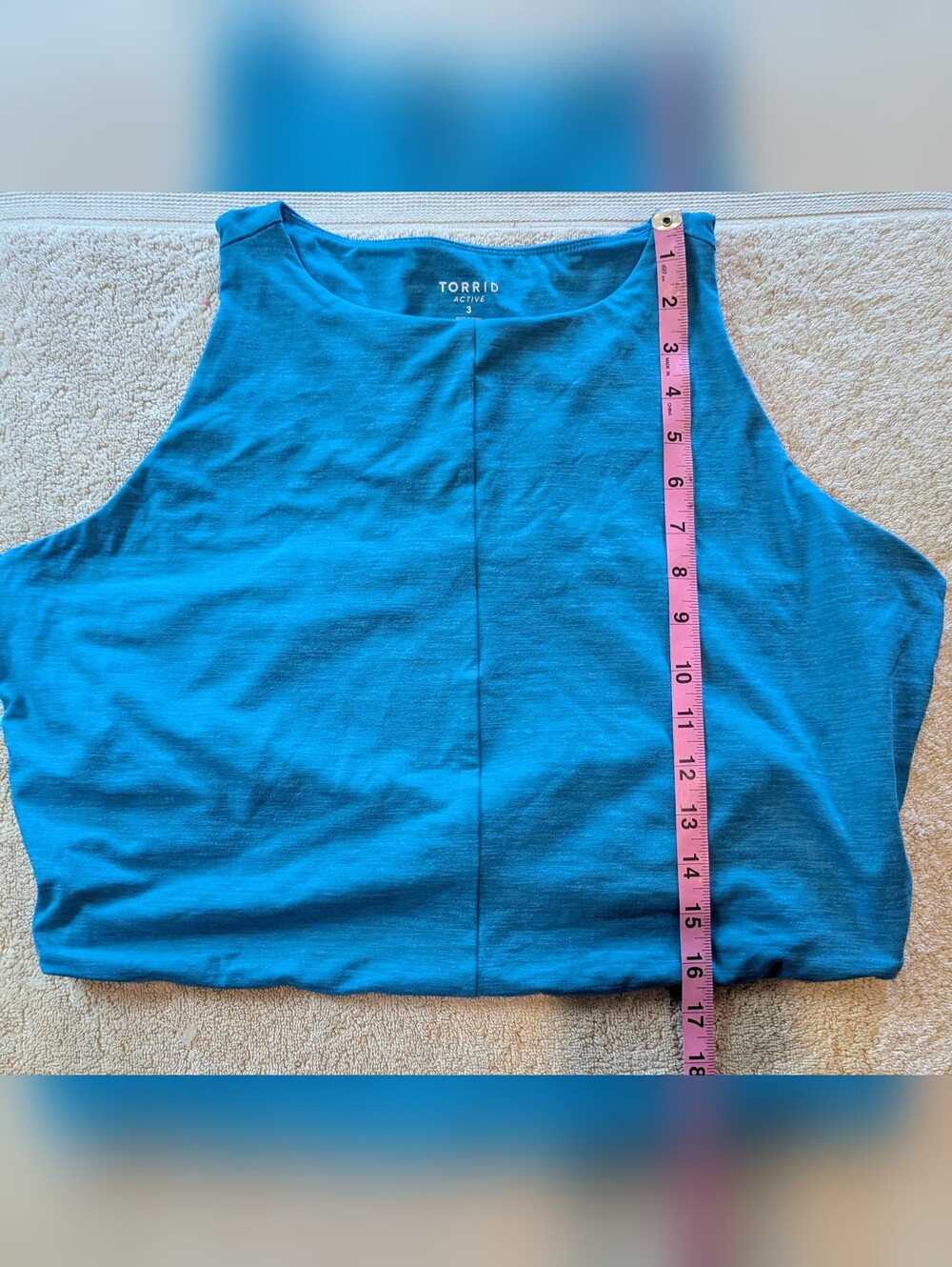$10 Torrid Active Size 3/3X Teal Space Dye High Neck Longline Sports Bra - Picture 3 of 5